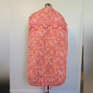 Vera Bradley Retired Orange Sherbert Pink Paisley Hanging Travel Garment Bag